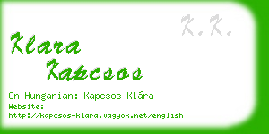 klara kapcsos business card